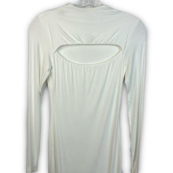 NEW Naked Wardrobe Bodycon Cutout Long Sleeve Mini Dress White Size Medium - Picture 2 of 5